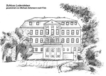 Schloss Lodersleben - gezeichnet von Michael Zeitzmann, Gernrode